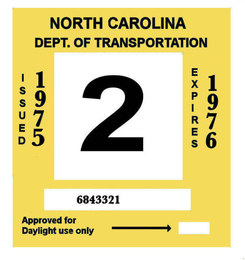 (image for) 1975-76 North Carolina INSPECTION Sticker